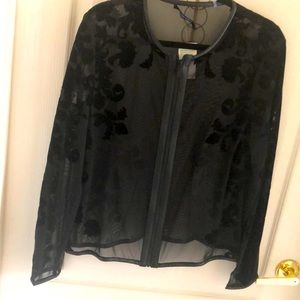 Velvet burn out Shirt Jacket